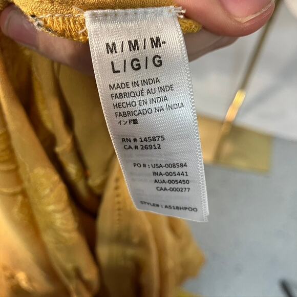 Amuse Society Poolside Dreams Golden Yellow Embroidered Kimono Top Womens M/L - Picture 16 of 16